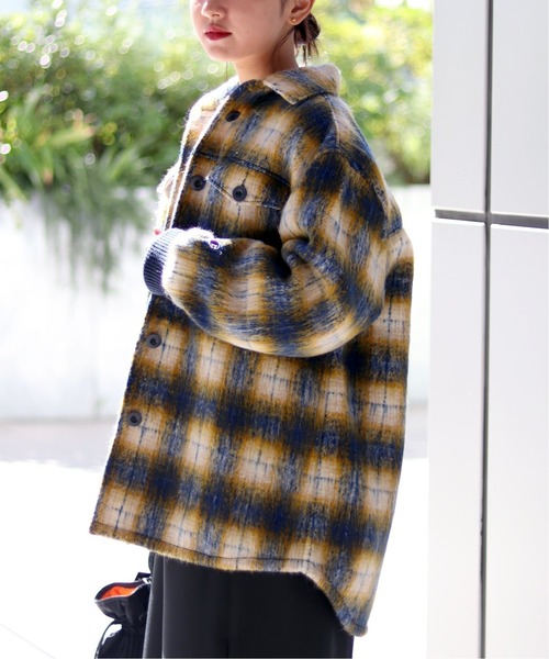 Champion（チャンピオン）の「【Champion/チャンピオン】シャギージャケット（ブルゾン・レディース・ネイビー/ブラウン/レッド・FREE）」の3枚目の写真