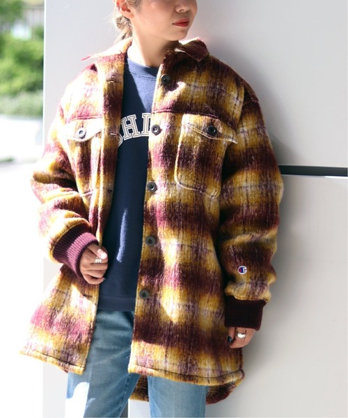 Champion（チャンピオン）の「【Champion/チャンピオン】シャギージャケット（ブルゾン・レディース・ネイビー/ブラウン/レッド・FREE）」の2枚目の写真