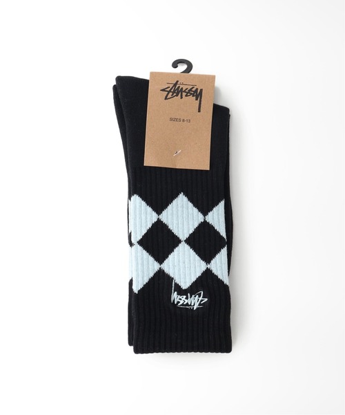 STUSSY(ステューシー)の「【STUSSY / ステューシー】Argyle Jacquard Crew Socks(ソックス/靴下・レディース・ブラック/ワイン・FREE)」の2枚目の写真