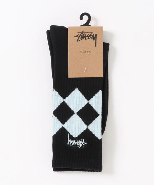 STUSSY(ステューシー)の「【STUSSY / ステューシー】Argyle Jacquard Crew Socks(ソックス/靴下・レディース・ブラック/ワイン・FREE)」の3枚目の写真