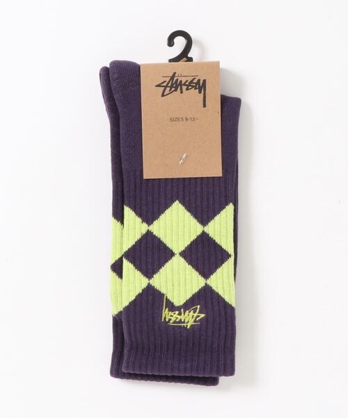 STUSSY(ステューシー)の「【STUSSY / ステューシー】Argyle Jacquard Crew Socks(ソックス/靴下・レディース・ブラック/ワイン・FREE)」の7枚目の写真