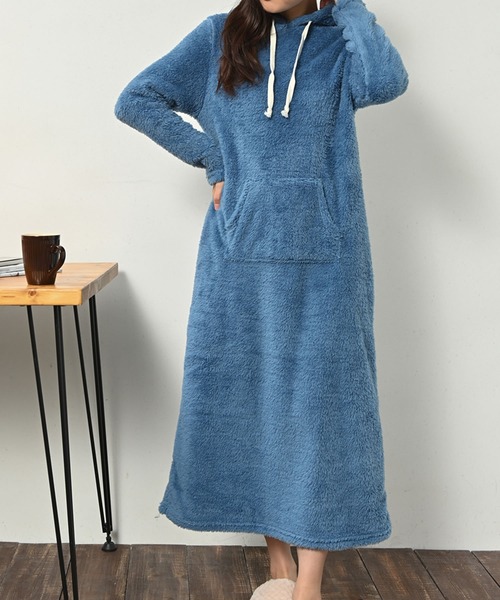 Grandeir（グランディール）の「シープボア マキシ丈 ワンピース（ワンピース・レディース・ネイビー/モカ/ブラウン系その他/ブラック/チャコールグレー/ブルー・ONE SIZE）」の17枚目の写真