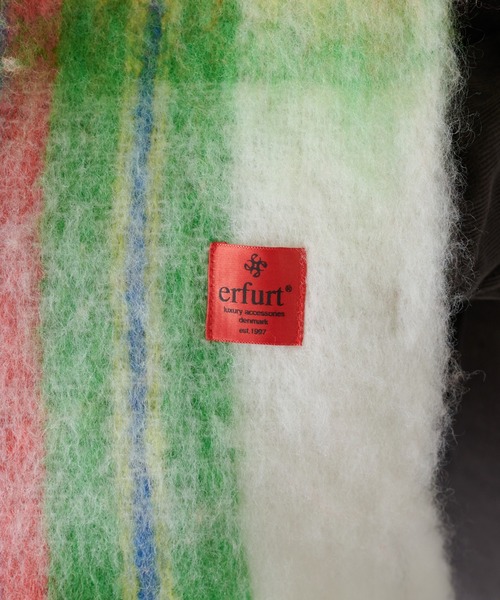 erfurt（エルフルト）の「【erfurt/エルフルト】ミックスカラーチェックストール（マフラー・レディース・グリーン/ピンク・FREE）」の16枚目の写真