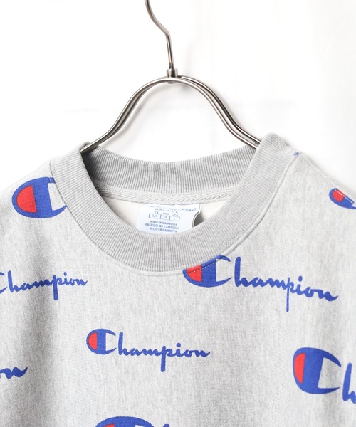Champion(チャンピオン)の「【W】【it】【UT13】【Champion】REVERSE WEAVE CREW ALL OVER PRINT SWEAT(スウェット・メンズ・グレー/ブラック・MEDIUM/SMALL/LARGE)」の6枚目の写真