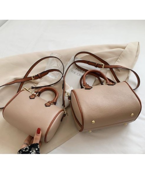 MAISON BREEZE（メゾンブリーズ）の「【MAISON BREEZE】PUコンビミニボストン Sサイズ KNF（ショルダーバッグ・レディース・ホワイト/ブラック/ベージュ・FREE）」の3枚目の写真