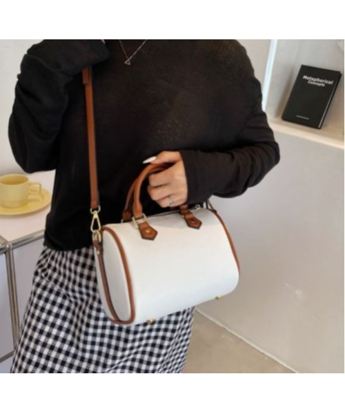 MAISON BREEZE（メゾンブリーズ）の「【MAISON BREEZE】PUコンビミニボストン Sサイズ KNF（ショルダーバッグ・レディース・ホワイト/ブラック/ベージュ・FREE）」の6枚目の写真