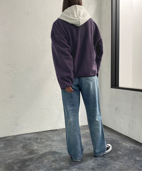 apres jour mignon(アプレジュールミニョン)の「フリースヘンリープルオーバー【ZOZOTOWN限定アイテム】(その他トップス・レディース・パープル/グリーン/アイボリー・X-LARGE/フリー)」の18枚目の写真