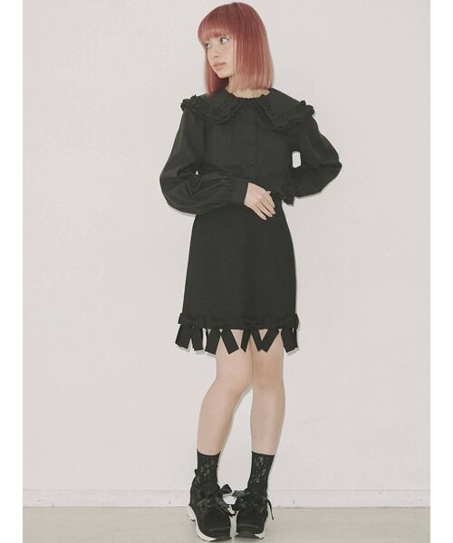 merry jenny（メリージェニー）の「ぐるりリボンミニスカート（スカート・レディース・ブルー/ブラック/ベージュ・FREE）」の18枚目の写真