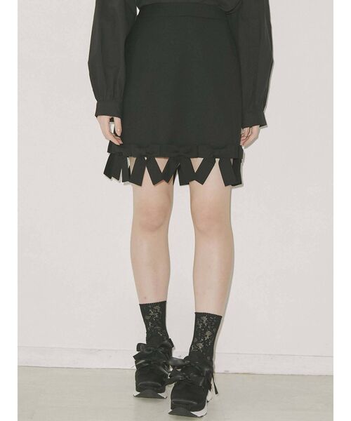 merry jenny（メリージェニー）の「ぐるりリボンミニスカート（スカート・レディース・ブルー/ブラック/ベージュ・FREE）」の19枚目の写真