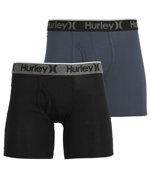 ハーレー Hurley ロング ボクサーパンツ 2枚セット メンズ 下着 ロゴ オシャレ 無地 前開き ブランド