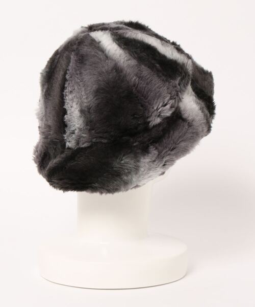 OVERRIDE（オーバーライド）の「OVERRIDE FAKE FUR ROUND HAT（ハット・レディース・ブラック/ベージュ・M/57.5cm）」の3枚目の写真