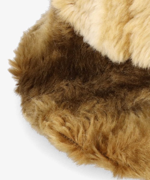 OVERRIDE（オーバーライド）の「OVERRIDE FAKE FUR ROUND HAT（ハット・レディース・ブラック/ベージュ・M/57.5cm）」の4枚目の写真
