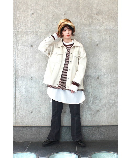 OVERRIDE（オーバーライド）の「OVERRIDE FAKE FUR ROUND HAT（ハット・レディース・ブラック/ベージュ・M/57.5cm）」の9枚目の写真
