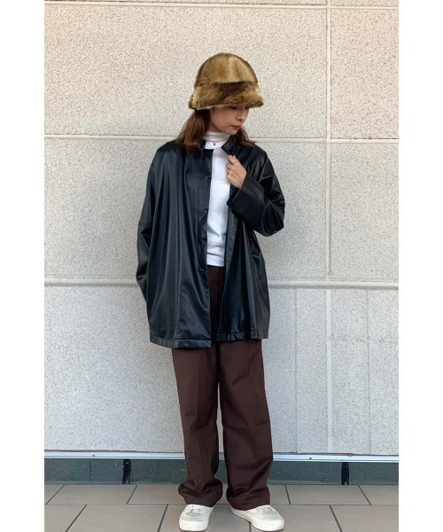 OVERRIDE（オーバーライド）の「OVERRIDE FAKE FUR ROUND HAT（ハット・レディース・ブラック/ベージュ・M/57.5cm）」の8枚目の写真