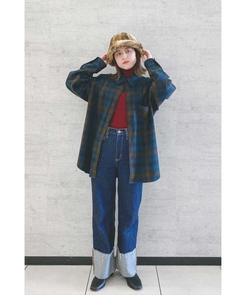 OVERRIDE（オーバーライド）の「OVERRIDE FAKE FUR ROUND HAT（ハット・レディース・ブラック/ベージュ・M/57.5cm）」の7枚目の写真