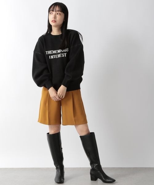 LOWRYS FARM(ローリーズファーム)の「ジャガードロゴニットプルオーバー 261895(ニット/セーター・レディース・ブラック/オフホワイト/イエロー・FREE)」の7枚目の写真