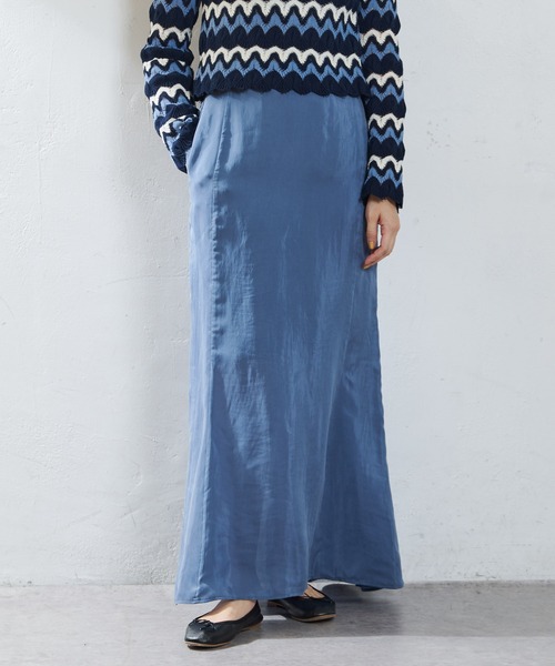 SHENERY（シーナリー）の「セミフレアナロースカート（スカート・レディース・ベージュ/ブルー・36/38）」の17枚目の写真