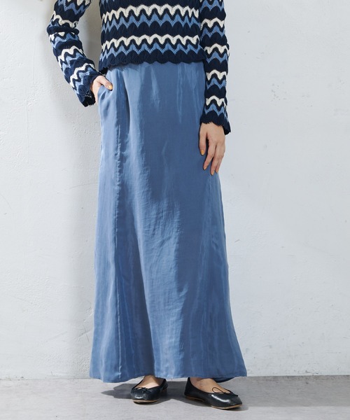 SHENERY（シーナリー）の「セミフレアナロースカート（スカート・レディース・ベージュ/ブルー・36/38）」の18枚目の写真