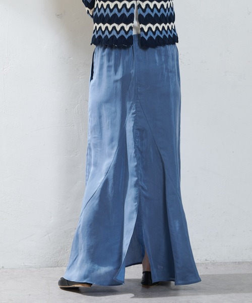 SHENERY（シーナリー）の「セミフレアナロースカート（スカート・レディース・ベージュ/ブルー・36/38）」の22枚目の写真