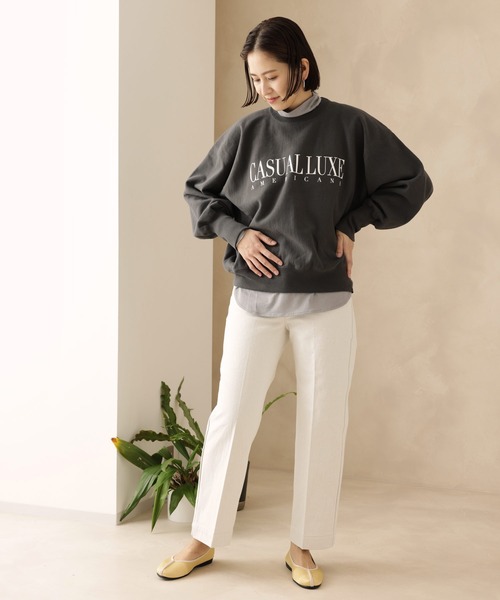 SALON adam et rope'(サロン アダム エ ロペ)の「セミフレアデニムパンツ(デニムパンツ・レディース・ネイビー/オフホワイト/ブルー系その他4・S/M)」の11枚目の写真
