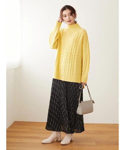 ELENCARE DUE(エレンカーレデュエ)の「・ELENCARE DUE チェックプリーツスカート*(スカート・レディース・ベージュ/グレー/アイボリー・FREE)」の4枚目の写真