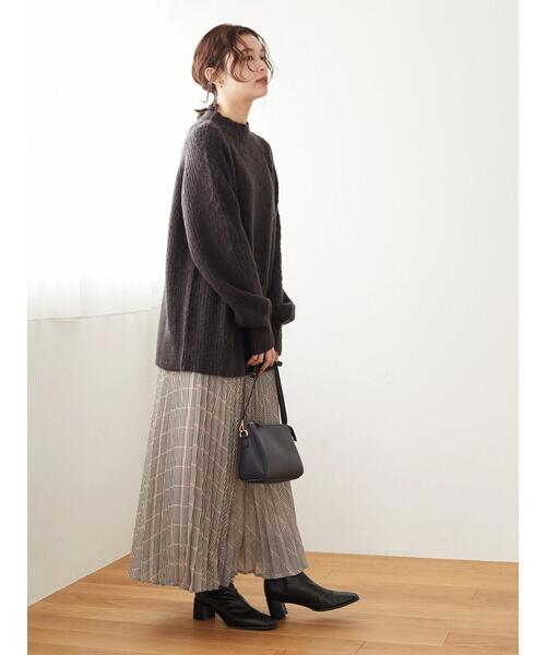 ELENCARE DUE(エレンカーレデュエ)の「・ELENCARE DUE チェックプリーツスカート*(スカート・レディース・ベージュ/グレー/アイボリー・FREE)」の7枚目の写真