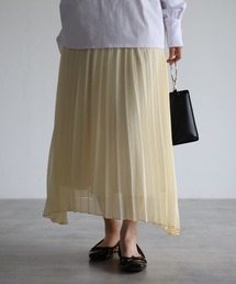 r. | 2022　春物新作　　　シアーギンガムチェック プリーツスカート(スカート)