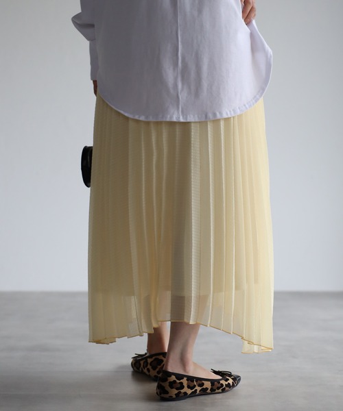 r.（アールドット）の「シアーギンガムチェック プリーツスカート（スカート・レディース・ホワイト/ブラック/ライトグリーン/クリーム/ピンク・MEDIUM）」の15枚目の写真