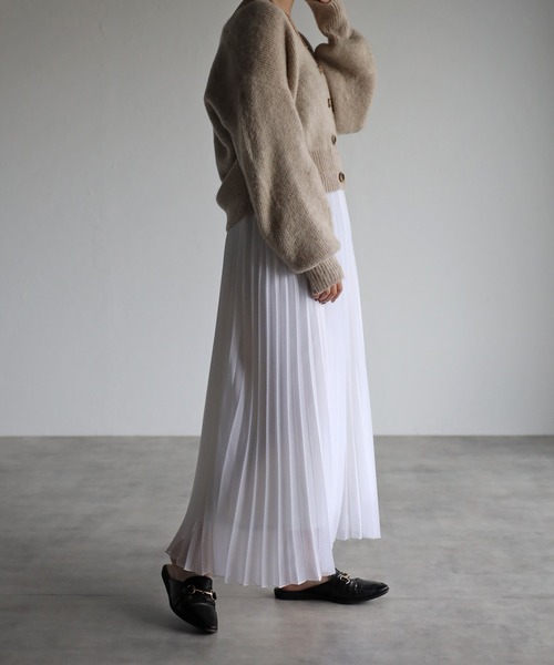 r.（アールドット）の「シアーギンガムチェック プリーツスカート（スカート・レディース・ホワイト/ブラック/ライトグリーン/クリーム/ピンク・MEDIUM）」の20枚目の写真