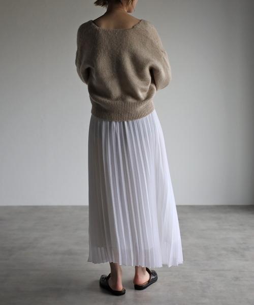 r.（アールドット）の「シアーギンガムチェック プリーツスカート（スカート・レディース・ホワイト/ブラック/ライトグリーン/クリーム/ピンク・MEDIUM）」の16枚目の写真