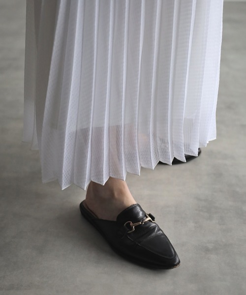 r.（アールドット）の「シアーギンガムチェック プリーツスカート（スカート・レディース・ホワイト/ブラック/ライトグリーン/クリーム/ピンク・MEDIUM）」の9枚目の写真