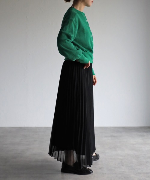 r.（アールドット）の「シアーギンガムチェック プリーツスカート（スカート・レディース・ホワイト/ブラック/ライトグリーン/クリーム/ピンク・MEDIUM）」の7枚目の写真