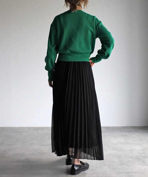 r.（アールドット）の「シアーギンガムチェック プリーツスカート（スカート・レディース・ホワイト/ブラック/ライトグリーン/クリーム/ピンク・MEDIUM）」の10枚目の写真