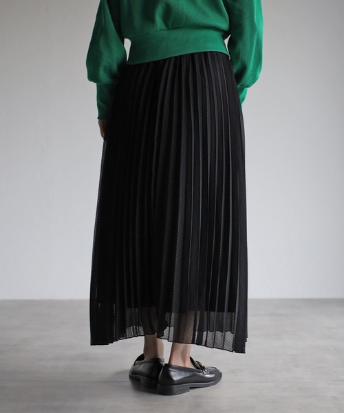 r.（アールドット）の「シアーギンガムチェック プリーツスカート（スカート・レディース・ホワイト/ブラック/ライトグリーン/クリーム/ピンク・MEDIUM）」の18枚目の写真