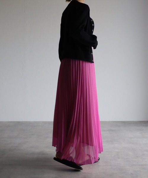 r.（アールドット）の「シアーギンガムチェック プリーツスカート（スカート・レディース・ホワイト/ブラック/ライトグリーン/クリーム/ピンク・MEDIUM）」の14枚目の写真