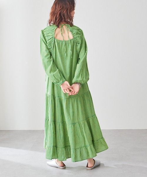 CIAOPANIC TYPY(チャオパニックティピー)の「チェックボリュームワンピース(ワンピース・レディース・グリーン/ブラック/イエロー・ONE SIZE)」の18枚目の写真