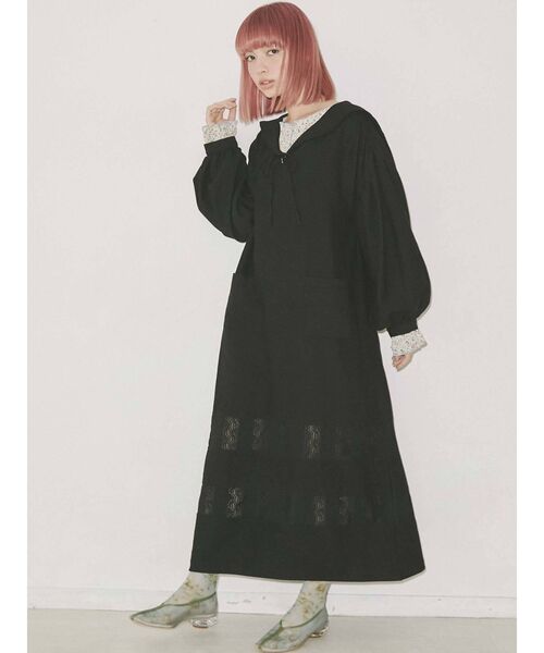 merry jenny（メリージェニー）の「リブレースコンビセーラーワンピース（ワンピース・レディース・アイボリー/ブラック・FREE）」の3枚目の写真