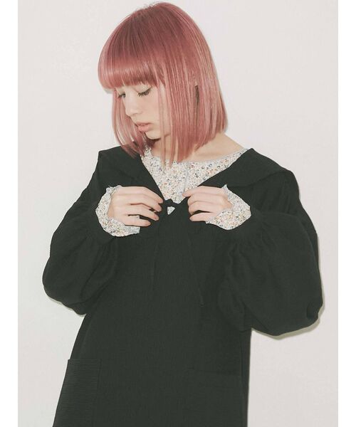 merry jenny（メリージェニー）の「リブレースコンビセーラーワンピース（ワンピース・レディース・アイボリー/ブラック・FREE）」の7枚目の写真