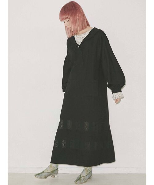 merry jenny（メリージェニー）の「リブレースコンビセーラーワンピース（ワンピース・レディース・アイボリー/ブラック・FREE）」の8枚目の写真