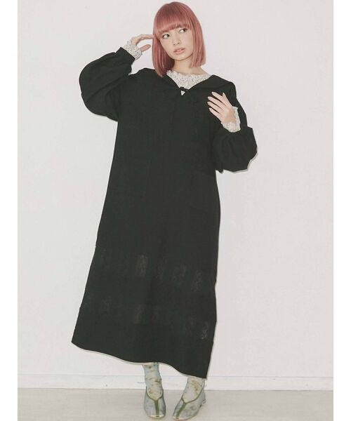 merry jenny（メリージェニー）の「リブレースコンビセーラーワンピース（ワンピース・レディース・アイボリー/ブラック・FREE）」の9枚目の写真