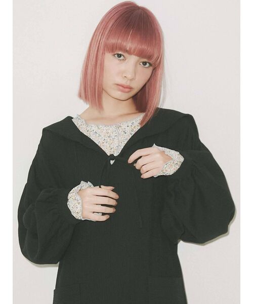 merry jenny（メリージェニー）の「リブレースコンビセーラーワンピース（ワンピース・レディース・アイボリー/ブラック・FREE）」の10枚目の写真