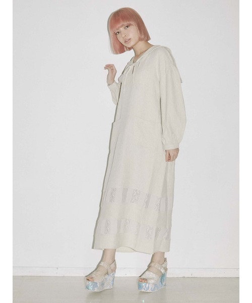 merry jenny（メリージェニー）の「リブレースコンビセーラーワンピース（ワンピース・レディース・アイボリー/ブラック・FREE）」の17枚目の写真