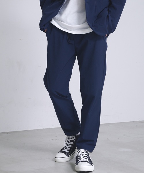 【BLUESTANDARD/ブルースタンダード】ユニセックスノーストレス軽量ストレッチ撥水パッカブル仕様テーラードジャケットイージーパンツセットアップ