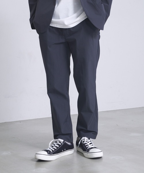 【BLUESTANDARD/ブルースタンダード】ユニセックスノーストレス軽量ストレッチ撥水パッカブル仕様テーラードジャケットイージーパンツセットアップ