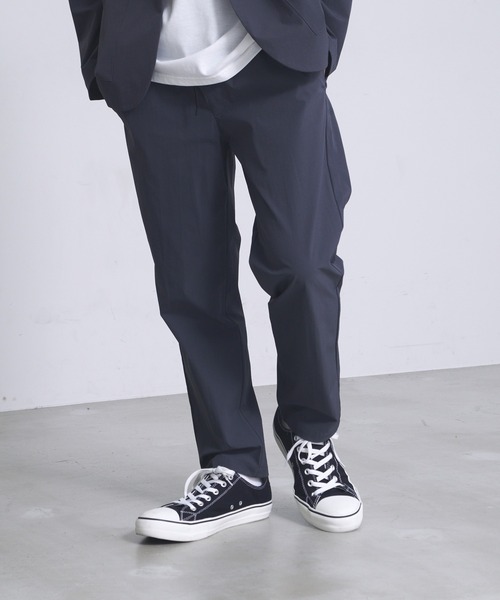 【BLUESTANDARD/ブルースタンダード】ユニセックスノーストレス軽量ストレッチ撥水パッカブル仕様テーラードジャケットイージーパンツセットアップ