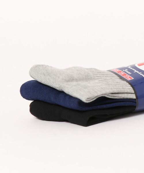 Champion(チャンピオン)の「【CHAMPION/チャンピオン】足底パイル ワンポイントロゴフルレングスソックス(靴下) 3足組(3P)(ソックス/靴下・メンズ・ブラック/ホワイト/グレー/ネイビー・MEDIUM/LARGE/SMALL)」の8枚目の写真