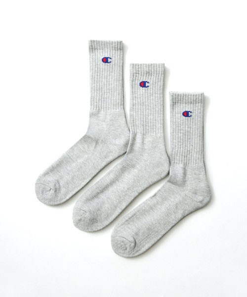 Champion(チャンピオン)の「【CHAMPION/チャンピオン】足底パイル ワンポイントロゴフルレングスソックス(靴下) 3足組(3P)(ソックス/靴下・メンズ・ブラック/ホワイト/グレー/ネイビー・MEDIUM/LARGE/SMALL)」の3枚目の写真