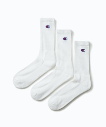 Champion | 【CHAMPION/チャンピオン】足底パイル ワンポイントロゴフルレングスソックス(靴下) 3足組(3P)(ソックス/靴下)