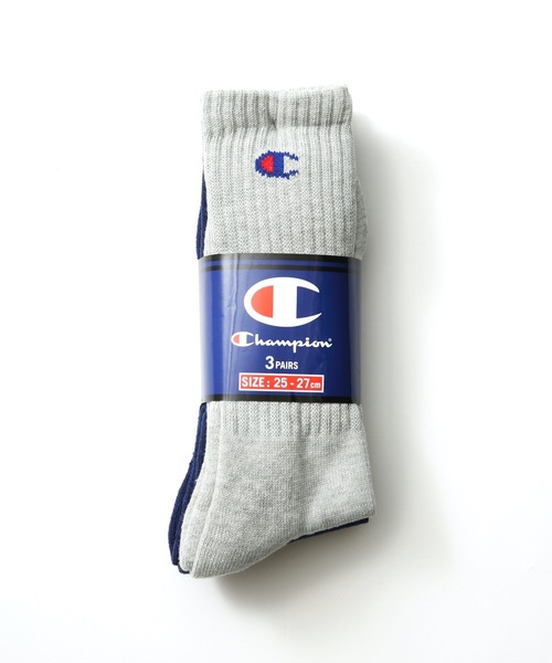 Champion(チャンピオン)の「【CHAMPION/チャンピオン】足底パイル ワンポイントロゴフルレングスソックス(靴下) 3足組(3P)(ソックス/靴下・メンズ・ブラック/ホワイト/グレー/ネイビー・MEDIUM/LARGE/SMALL)」の18枚目の写真