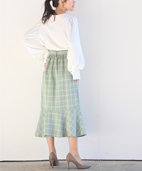 rps(アールピーエス)の「ボリュームスリーブブラウス(シャツ/ブラウス・レディース・オフホワイト/チャコールグレー/グレイッシュブルー・M)」の20枚目の写真